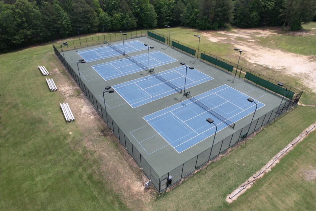 Aerial view of the 4-court Greene County facility