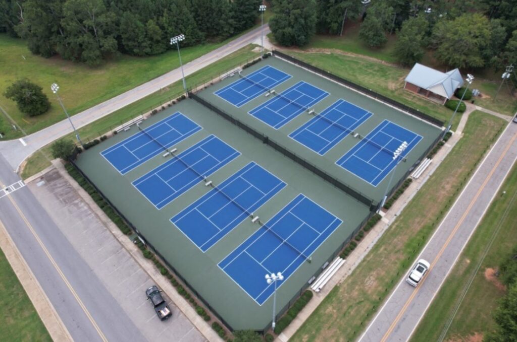 Aerial view of the 8-court Morgan County facility
